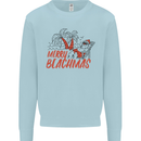 Merry Beachmas Funny Summer Santa Claus Mens Sweatshirt Jumper Light Blue
