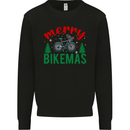 Merry Bikemass Funny Cycling Bicycle Xmas Bike Mens Sweatshirt Jumper Black