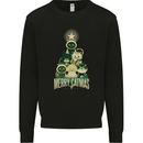 Merry Catmas Funny Cats Forming Xmas Tree Mens Sweatshirt Jumper Black