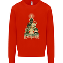 Merry Catmas Funny Cats Forming Xmas Tree Mens Sweatshirt Jumper Bright Red