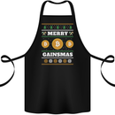 Merry Gainsmath Christmas Crypto Xmas Bitcoin Cotton Apron 100% Organic Black
