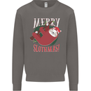 Merry Slothmas Funny Christmas Sloth Xmas Mens Sweatshirt Jumper Charcoal