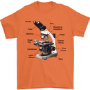 Microscope Diagram Mens T-Shirt 100% Cotton Orange