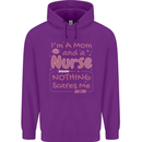 Mom and a Nurse Nothing Scares Me Mothers Day Childrens Kids Hoodie Purple