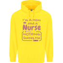 Mom and a Nurse Nothing Scares Me Mothers Day Childrens Kids Hoodie Yellow