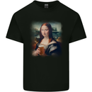 Mona Lisa Funny Beer Alcohol Parody Kids T-Shirt Childrens Black