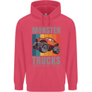 Monster Trucks are My Jam Childrens Kids Hoodie Heliconia