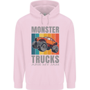Monster Trucks are My Jam Childrens Kids Hoodie Light Pink