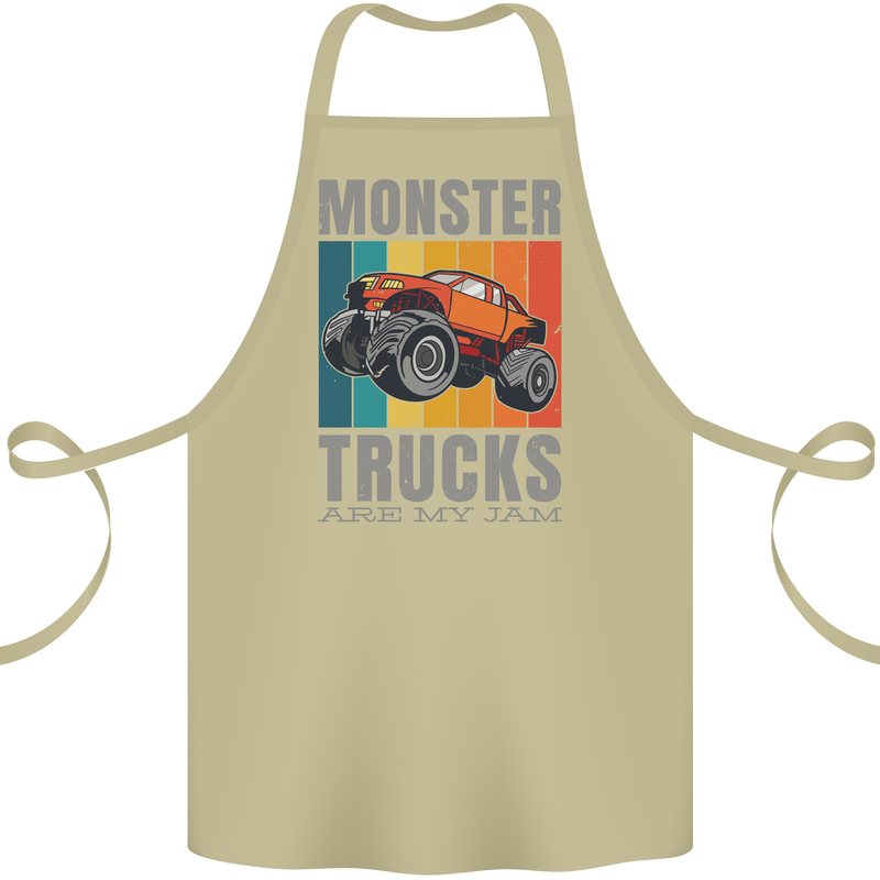 Monster Trucks are My Jam Cotton Apron 100% Organic Khaki