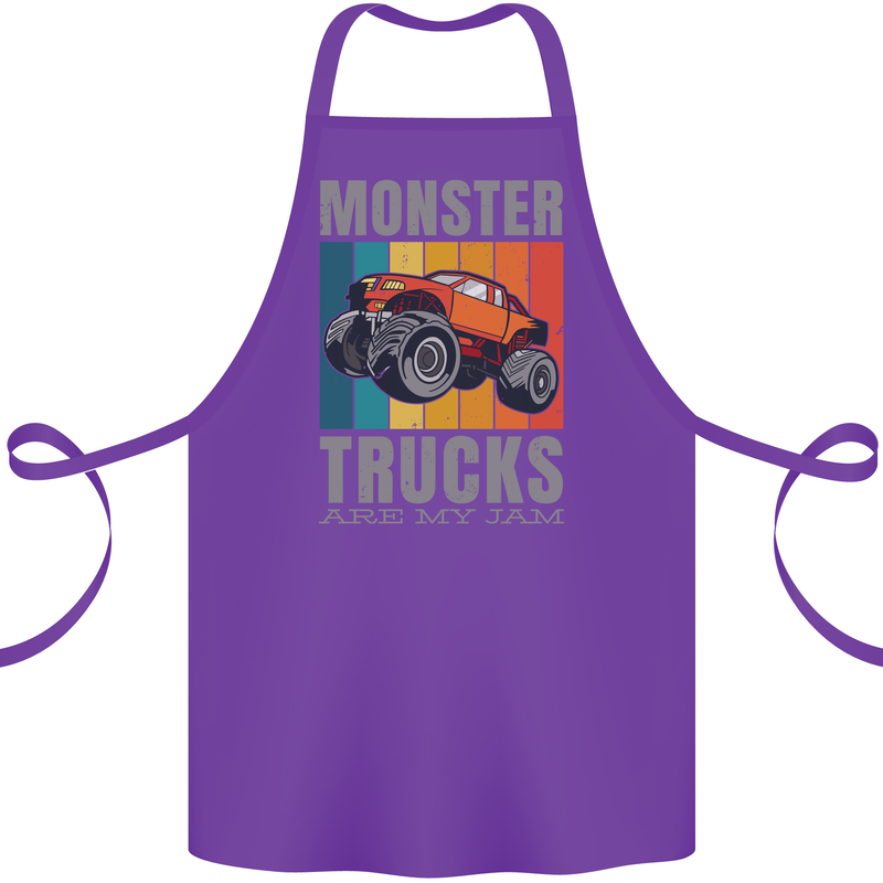 Monster Trucks are My Jam Cotton Apron 100% Organic Purple