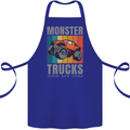 Monster Trucks are My Jam Cotton Apron 100% Organic Royal Blue