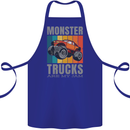 Monster Trucks are My Jam Cotton Apron 100% Organic Royal Blue