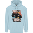 Monster Trucks are My Jam Funny Childrens Kids Hoodie Light Blue