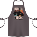 Monster Trucks are My Jam Funny Cotton Apron 100% Organic Dark Grey