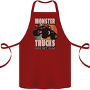 Monster Trucks are My Jam Funny Cotton Apron 100% Organic Maroon