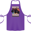 Monster Trucks are My Jam Funny Cotton Apron 100% Organic Purple