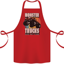 Monster Trucks are My Jam Funny Cotton Apron 100% Organic Red