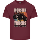 Monster Trucks are My Jam Funny Mens Cotton T-Shirt Tee Top Maroon