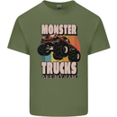 Monster Trucks are My Jam Funny Mens Cotton T-Shirt Tee Top Military Green