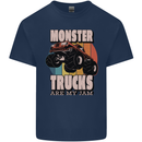 Monster Trucks are My Jam Funny Mens Cotton T-Shirt Tee Top Navy Blue
