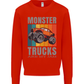 Monster Trucks are My Jam Kids Sweatshirt Jumper Bright Red