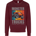 Monster Trucks are My Jam Kids Sweatshirt Jumper Maroon