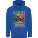 Monster Trucks are My Jam Mens 80% Cotton Hoodie Royal Blue