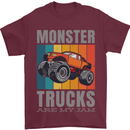 Monster Trucks are My Jam Mens T-Shirt 100% Cotton Maroon