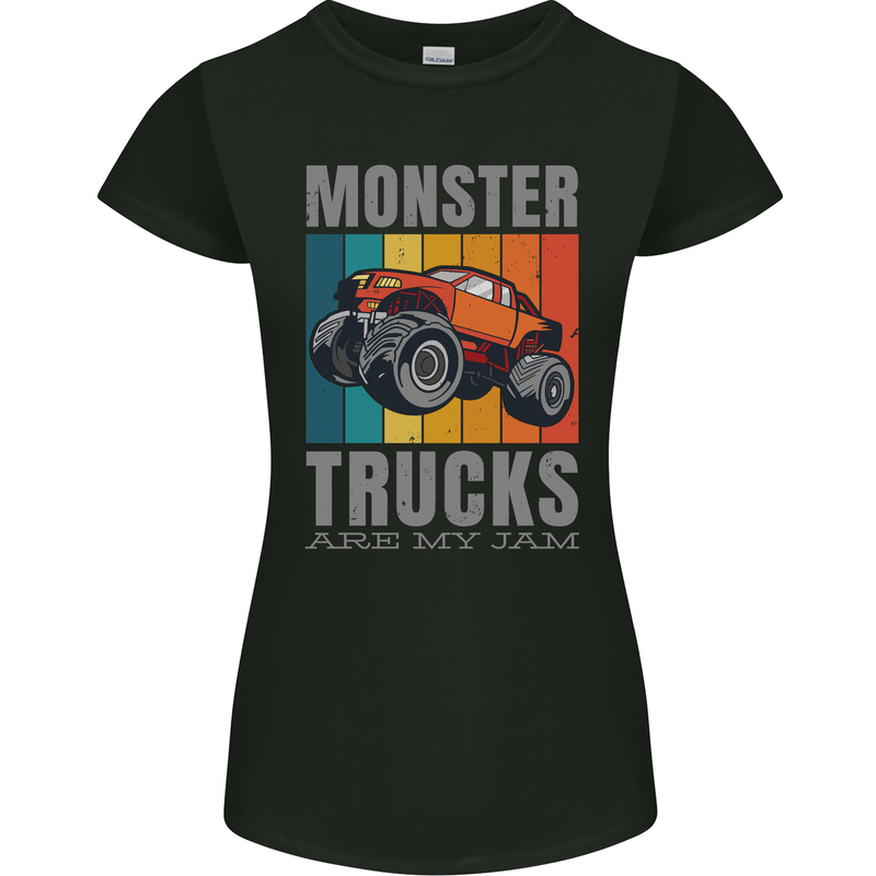Monster Trucks are My Jam Womens Petite Cut T-Shirt Black