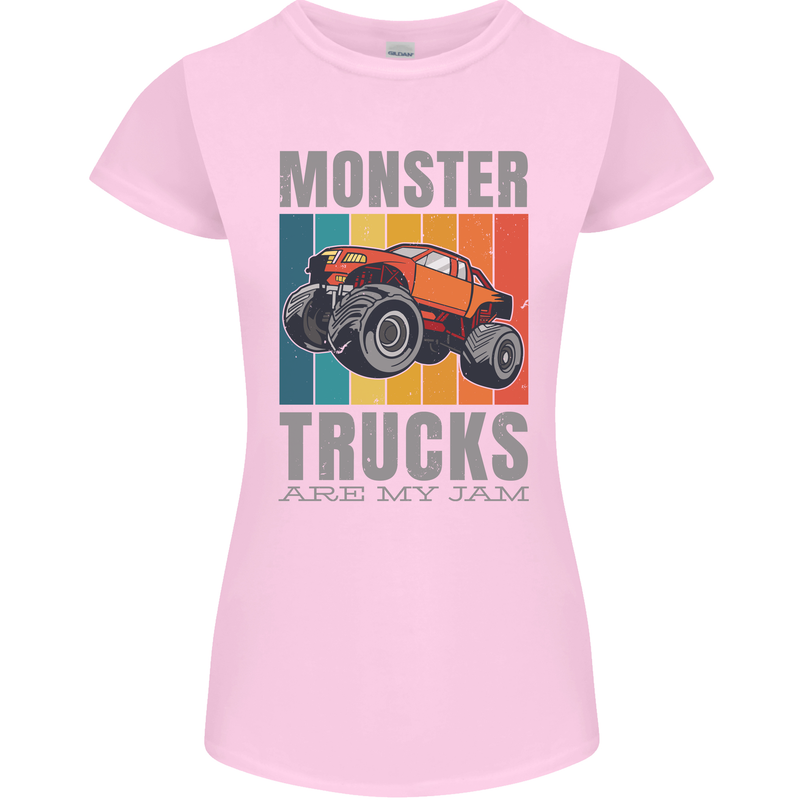 Monster Trucks are My Jam Womens Petite Cut T-Shirt Light Pink