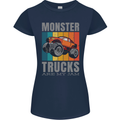 Monster Trucks are My Jam Womens Petite Cut T-Shirt Navy Blue