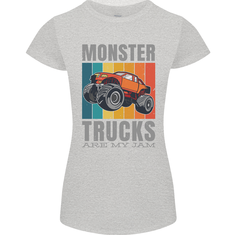 Monster Trucks are My Jam Womens Petite Cut T-Shirt Sports Grey