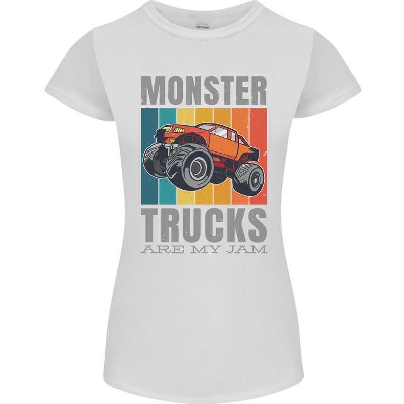 Monster Trucks are My Jam Womens Petite Cut T-Shirt White