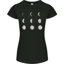 Moon Phases Full Moon Eclipse Supermoon Womens Petite Cut T-Shirt Black