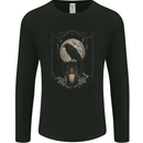 Moon & Crow Gothic Goth Vikings Skull Raven Mens Long Sleeve T-Shirt Black