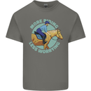 More Horse Riding Less Worrying Equestrian Kids T-Shirt Childrens Charcoal