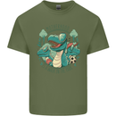 Motherhood Funny Dinosaur Mothers Day Mens Cotton T-Shirt Tee Top Military Green