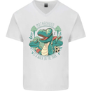 Motherhood Funny Dinosaur Mothers Day Mens V-Neck Cotton T-Shirt White