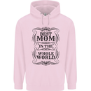 Mothers Day Best Mom in the World Childrens Kids Hoodie Light Pink