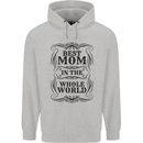 Mothers Day Best Mom in the World Childrens Kids Hoodie Sports Grey