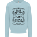 Mothers Day Best Mom in the World Kids Sweatshirt Jumper Light Blue