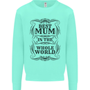 Mothers Day Best Mum in the World Kids Sweatshirt Jumper Peppermint