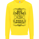 Mothers Day Best Mum in the World Kids Sweatshirt Jumper Yellow