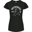 Motocross Girl Motocross MotoX Dirt Bike Female Womens Petite Cut T-Shirt Black