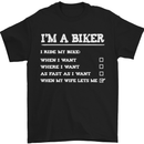 a black t - shirt that says i'm a biker