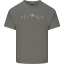 Mountain ECG Trekking Hiking Climbing Pulse Mens Cotton T-Shirt Tee Top Charcoal