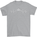 Mountain ECG Trekking Hiking Climbing Pulse Mens T-Shirt 100% Cotton Sports Grey