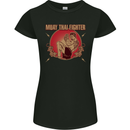 Muay Thai Fighter Contact MMA Martial Arts Womens Petite Cut T-Shirt Black