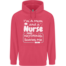 Mum and a Nurse Nothing Scares Me Mothers Day Childrens Kids Hoodie Heliconia