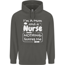 Mum and a Nurse Nothing Scares Me Mothers Day Childrens Kids Hoodie Storm Grey